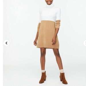 J Crew turtleneck color block sweater dress